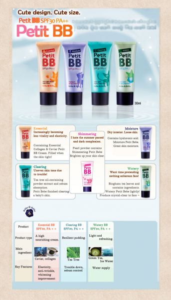 Holika Holika Petit BB cream 5 tipos